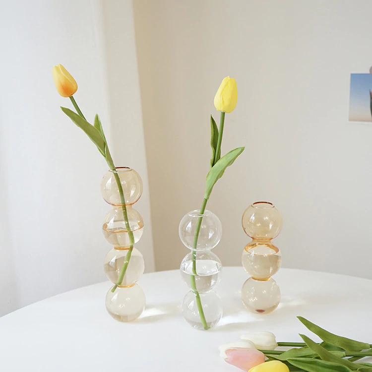 韓国インテリアのユニークなガラスバブル花瓶